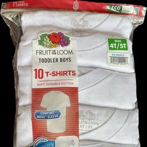 Toddler Boys’ Crew T-Shirt, White 10 Pack